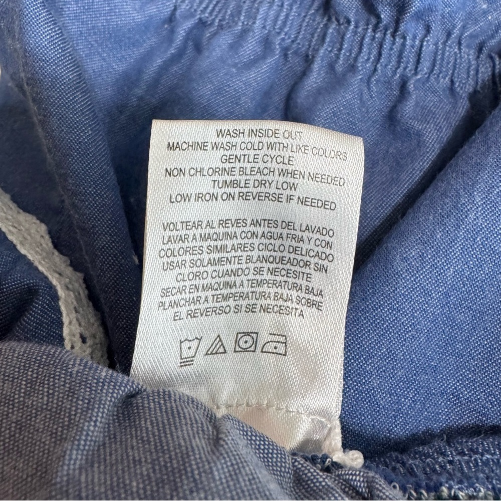Forever Me  Girls Blue  Chambray Ruffled Top - Picture 5 of 5